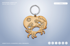 Heart Zodiac Keychain - Cancer Laser Cut Product Image 2