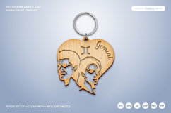 Heart Zodiac Keychain - Gemini Laser Cut Product Image 2