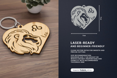 Heart Zodiac Keychain - Leo Laser Cut Product Image 3