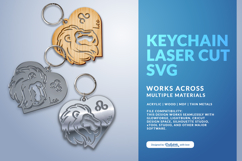 Heart Zodiac Keychain - Leo Laser Cut Product Image 1