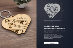 Heart Zodiac Keychain - Libra Laser Cut Product Image 2