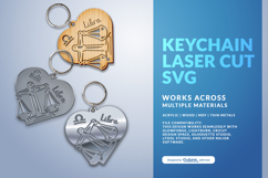 Heart Zodiac Keychain - Libra Laser Cut Product Image 3