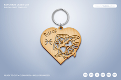 Heart Zodiac Keychain - Pisces Laser Cut Product Image 2