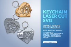 Heart Zodiac Keychain - Pisces Laser Cut Product Image 3
