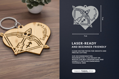 Heart Zodiac Keychain - Sagittarius Laser Cut Product Image 3