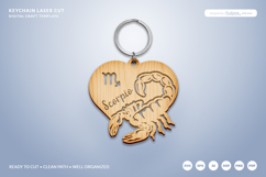 Heart Zodiac Keychain - Scorpio Laser Cut Product Image 1