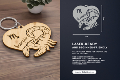 Heart Zodiac Keychain - Scorpio Laser Cut Product Image 2