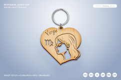 Heart Zodiac Keychain - Virgo Laser Cut Product Image 2