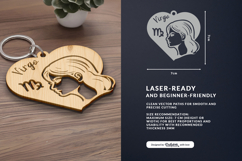 Heart Zodiac Keychain - Virgo Laser Cut Product Image 3