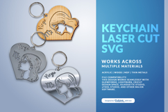 Heart Zodiac Keychain - Virgo Laser Cut Product Image 1