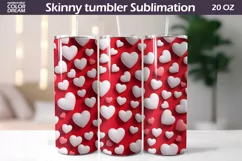 Valentine Tumbler 3D Sublimation I Heart Tumbler Wrap Product Image 2