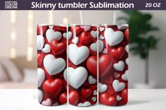 Valentine Tumbler 3D Sublimation I Heart Tumbler Wrap Product Image 3