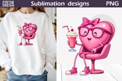 Funny Heart Valentine Clipart | Valentines Day Sublimation Product Image 1