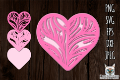 3d layered papercut Love Heart svg, Valentine&#039;s day SVG Product Image 1