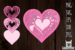 3d layered papercut Love Heart svg, Valentine&#039;s day SVG Product Image 1
