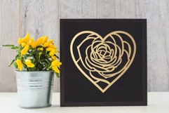 Floral Heart design SVG, Papercut Rose Flower heart Cricut Product Image 2