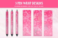 Heart Pen Wrap. Romantic Pen Sublimation Design Product Image 1