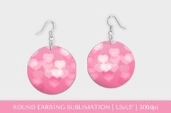 Valentines earring sublimation. Hearts round earrings 017 Product Image 1