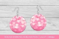 Valentines earring sublimation. Hearts round earrings 019 Product Image 1