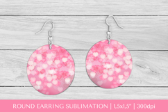 Valentines earring sublimation. Hearts round earrings 028 Product Image 1