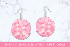Hearts round earrings sublimation. Valentines earring 030 Product Image 1