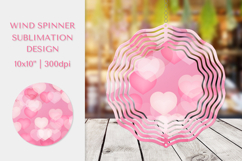 Hearts Wind Spinner Sublimation. Valentines Design PNG 017 Product Image 1