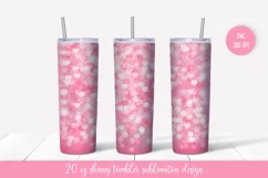 Valentines tumbler sublimation. Pink hearts tumbler wrap Product Image 1