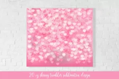 Valentines tumbler sublimation. Pink hearts tumbler wrap Product Image 2