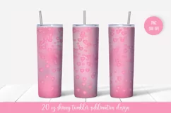 3d hearts tumbler sublimation. Valentines tumbler wrap Product Image 1