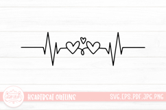 Heartbeat Outline SVG Cut File Product Image 1