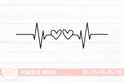 Heartbeat Outline SVG Cut File Product Image 1
