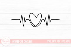 Heartbeat Outline SVG Cut File Product Image 1