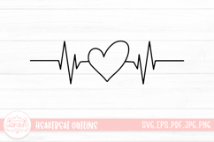 Heartbeat Outline SVG Cut File Product Image 1