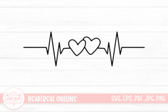 Heartbeat Outline SVG Cut File Product Image 1
