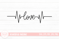 Heartbeat Outline SVG Cut File Product Image 1