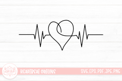 Heartbeat Outline SVG Cut File Product Image 1