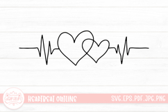 Heartbeat Outline SVG Cut File Product Image 1