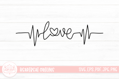 Heartbeat Outline SVG Cut File Product Image 1