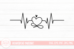 Heartbeat Outline SVG Cut File Product Image 1