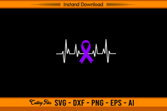 Heartbeat Hodgkin’s Lymphoma Ribbon SVG Product Image 1