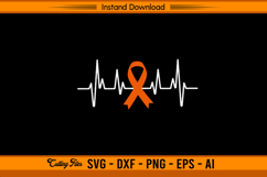 Heartbeat Leukemia Cancer Awareness Ribbon SVG Product Image 1