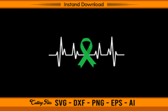 Heartbeat Liver Cancer Awareness Ribbon SVG File Product Image 1