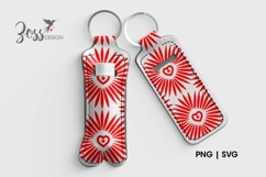 Bold exploding heart sublimation design for lip balm holder Product Image 2