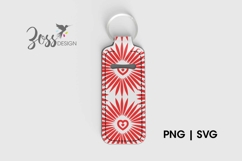 Bold exploding heart sublimation design for lip balm holder Product Image 3