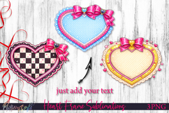Sweet Coquette Heart Frame with Bows | Valentine Sublimation Product Image 1