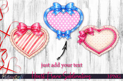 Coquette Bow Heart Frame Sublimation | Valentine Hearts Product Image 1