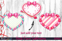 Girly Bow Heart Frames | Love &amp; Valentine Sublimation Product Image 1