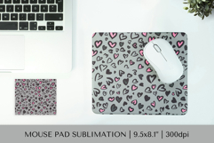 Heart Leopard mouse pad sublimation. Valentines design 001 Product Image 1
