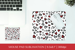 Heart Leopard mouse pad sublimation. Valentines design 003 Product Image 1