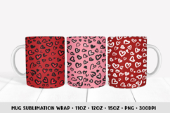 Heart Leopard Mug Sublimation Wrap 3 Designs Valentines Gift Product Image 1